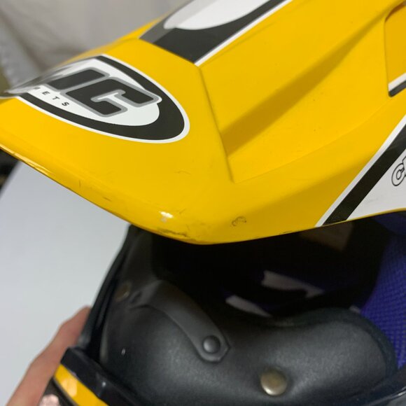 HJC CL-X3SN Dirt Bike Helmet Size Medium Yellow Off Road ATV Snowmobile - Picture 6 of 14